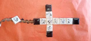 ANTIGUO ROSARIO CATÓLICO PORCELANA