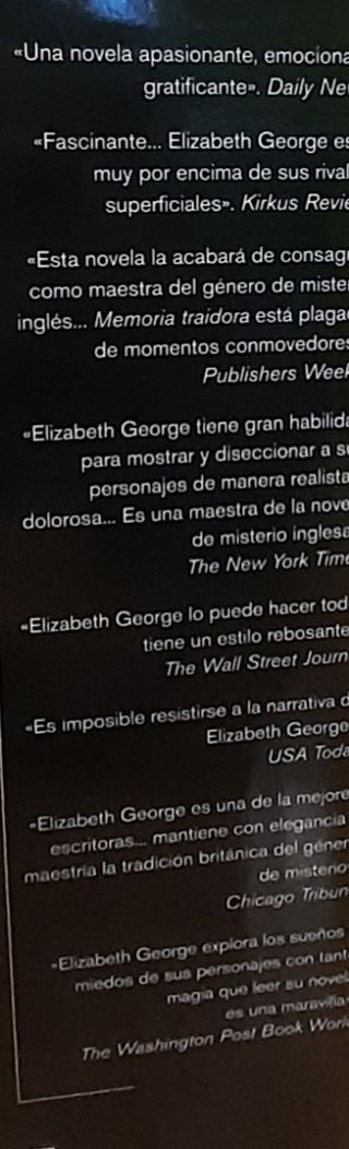 Novela negra Memoria traidora-Elisabeth George