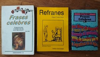 Lote de 3 libros de refranes y frases célebres
