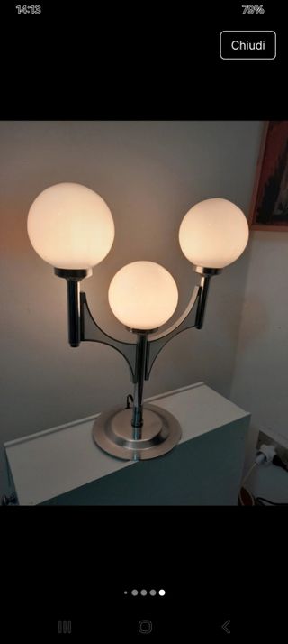 Lampada vintage 3 luci metallo