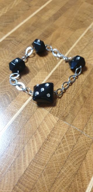 Braccialetto dadi | Metallo nero