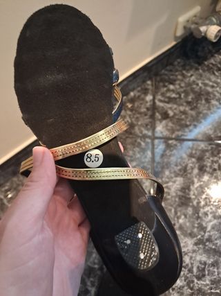 Zapatos baile salsa-bachata dorados 40