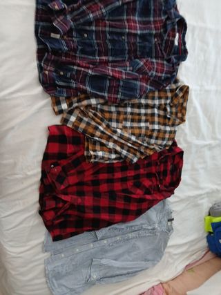 Lote 4 Camisas Cuadros - Rojo, Azul, etc