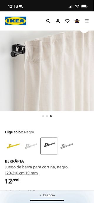 Barra para cortina BEKRÄFTA Ikea 120-210cm