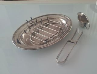 Esparraguera antigua de alpaca.