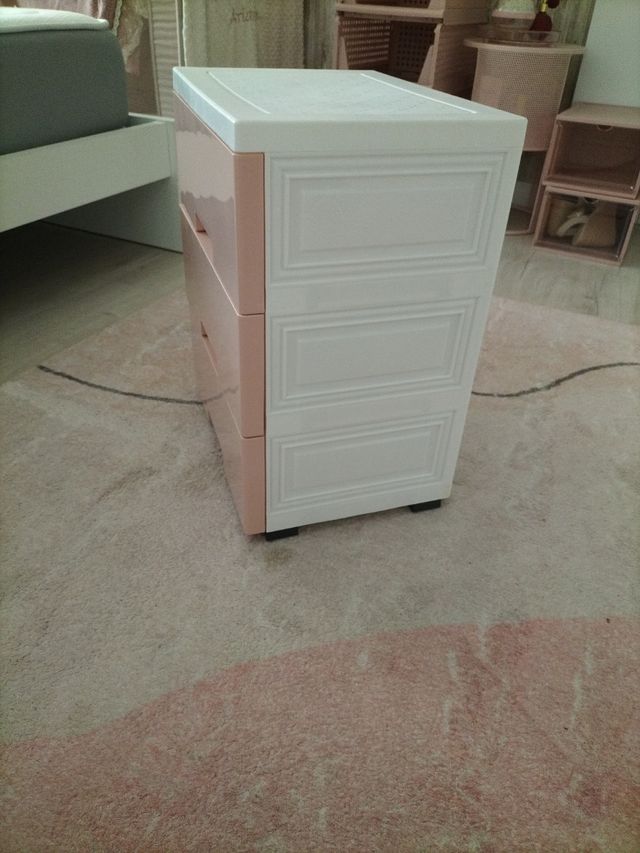 Cajonera plástica rosa 3 cajones
