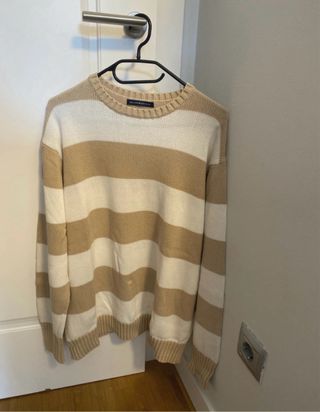 Jersey Brandy Melville rayas beige (es largo)