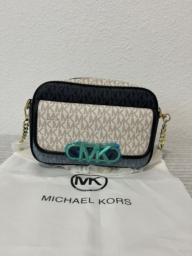 Bolso bandolera Michael Kors beige-azul