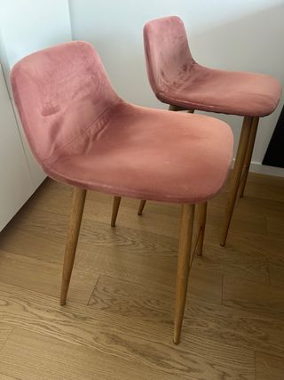 Sgabelli velluto rosa - 2 pezzi