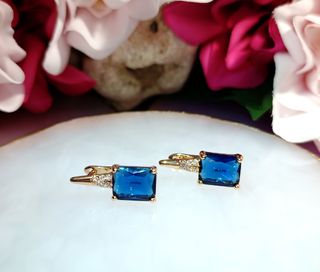 Pendientes con circonita azul