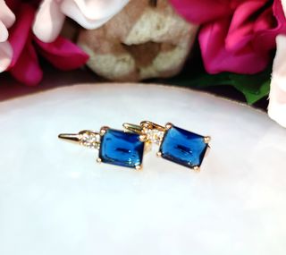 Pendientes con circonita azul