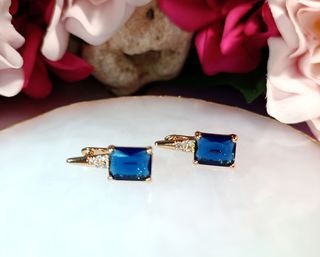 Pendientes con circonita azul