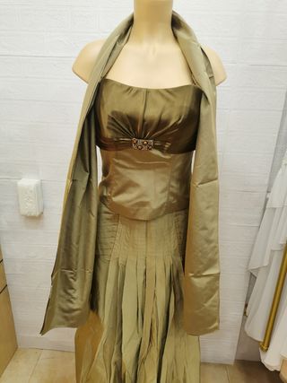 LIQUIDACION! Conjunto alta costura seda talla 44