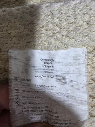 Alfombra yute algodón beige