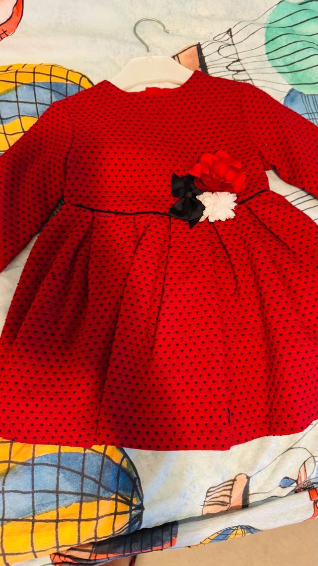 Vestido niña rojo lunares tutto picollo
