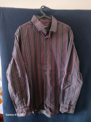 Camisa Xxl Cinza|Rosa Listrada
