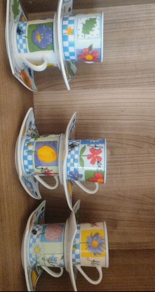 Juego café porcelana varios colores