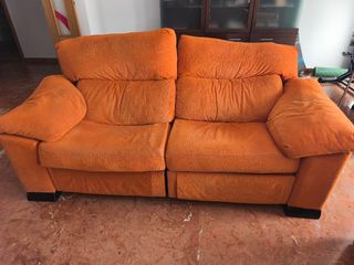 Sofá 2 plazas reclinable naranja