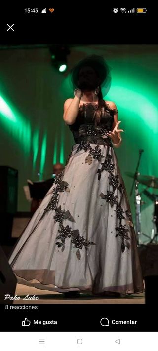 Vestido fiesta negro-gris