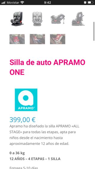 Silla coche Apramo All Stage 360