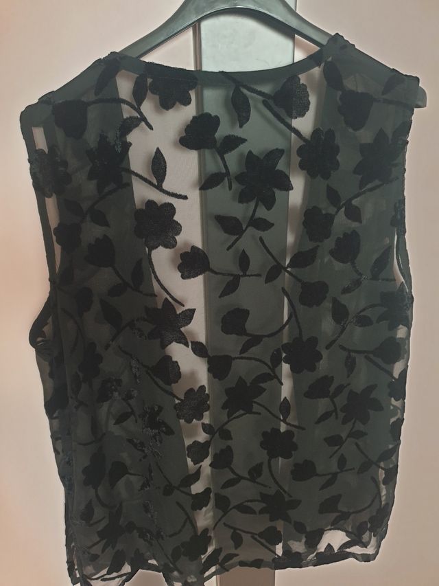 Gilet nero vintage trasparente