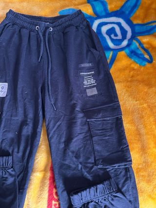 Pantalones chándal negros mujer