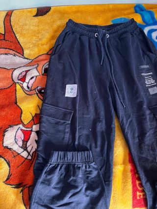 Pantalones chándal negros mujer
