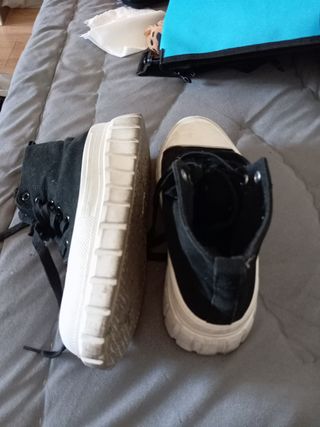 Bambas plataforma negras y blancas - Talla 38