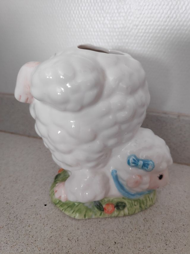 Set baño de oveja: vaso, jabonera, Porta cepillos