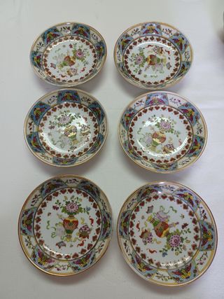 6 Taças de Porcelana - Multicolor