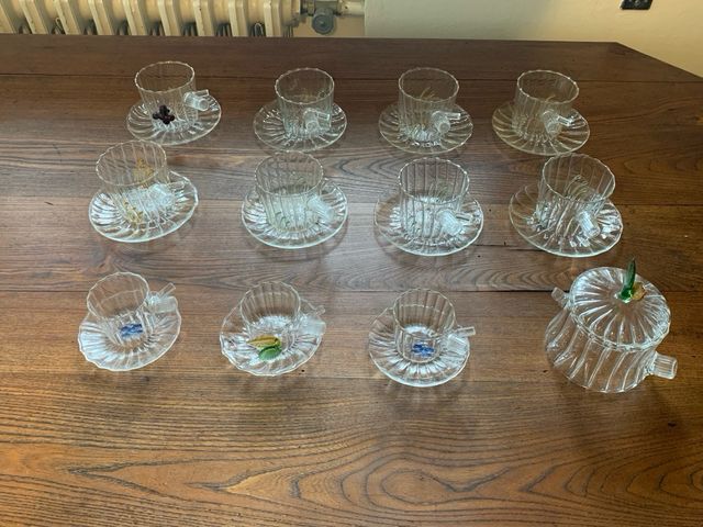 Collezione completa vetro soffiata a mano vintage