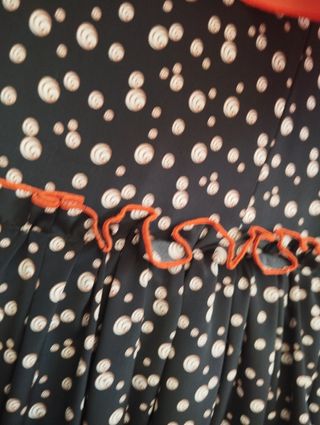 Bata de Flamenca lunares negro-naranja