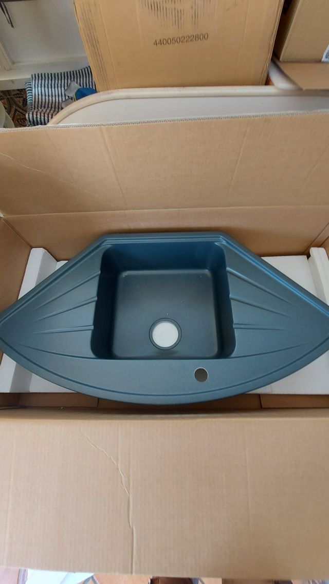 Fregadero negro esquinero