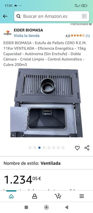 Estufa de pellets sin electricidad