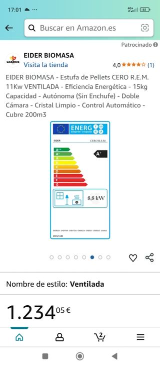 Estufa de pellets sin electricidad