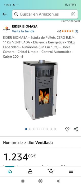 Estufa de pellets sin electricidad