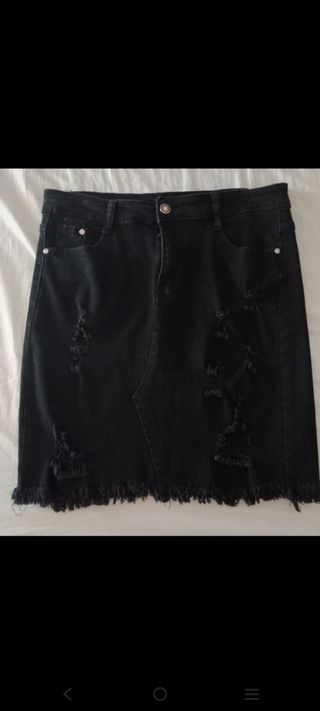 Falda vaquera negra - Talla XL