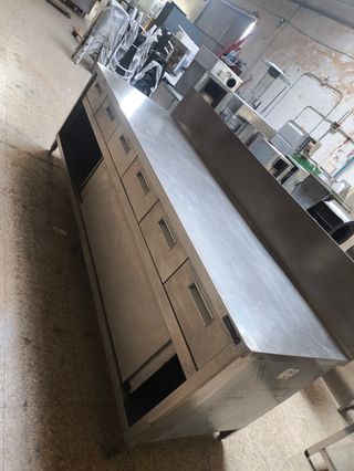 MESA DE ACERO INOXIDABLE CON CAJONES