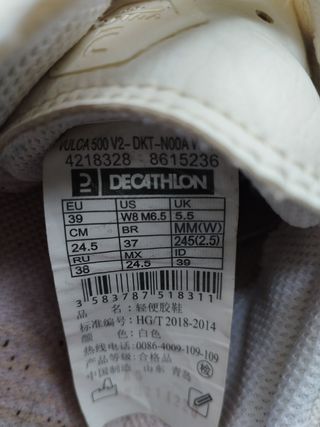 Zapatillas lona-piel beige/blanco nº 39 Unisex