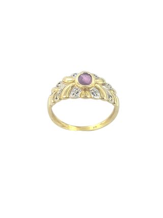 Anillo oro 18k rubí y brillantes