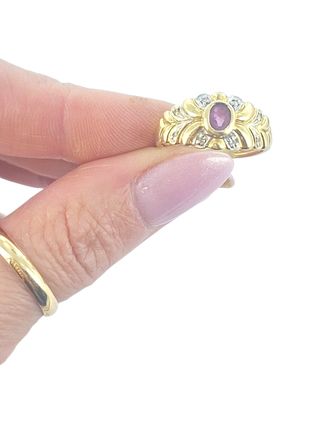 Anillo oro 18k rubí y brillantes