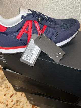 Zapatillas Armani Exchange - Azul/Rojo - 43