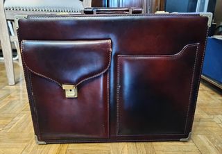 Maletín Cuero Vintage Granate