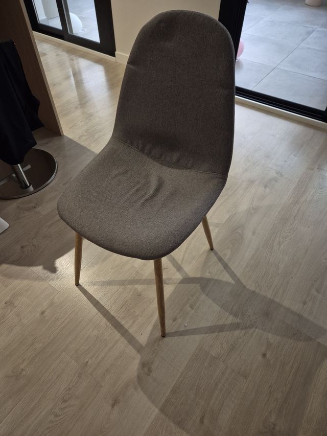 4 Sillas Comedor Grises - Madera