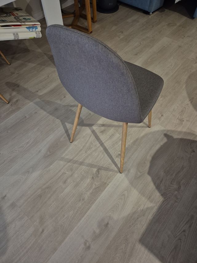 4 Sillas Comedor Grises - Madera