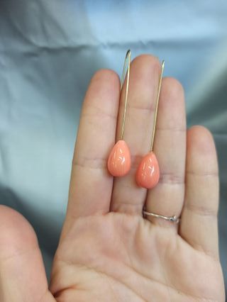 Pendientes Oro y Coral Piel De Ángel