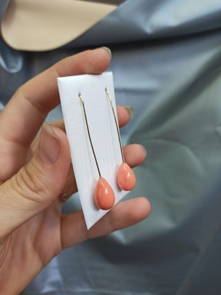 Pendientes Oro y Coral Piel De Ángel