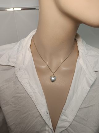Collar corazón plata 925, cadena incluida 