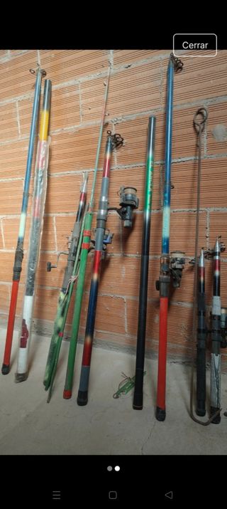 Lote 8 Cañas Pescar Vintage