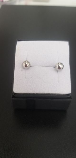 Pendientes bola plata